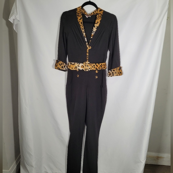 Miss Candyfloss Leopard Trim Jumpsuit - Picture 8 of 10